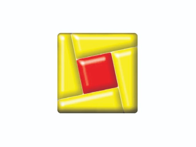 DFTI006 6cm Red & Yellow Square Tilted