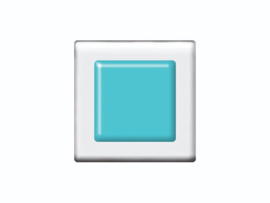 DFTN016 6cm Turquoise on Clear Square