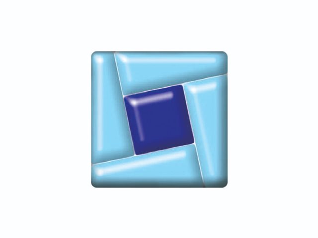 DFTC003 4cm Blue Square Tilted