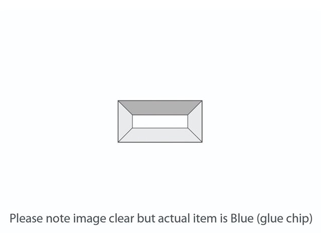 DB221 Blue GC Rectangle Bevel 38x76mm