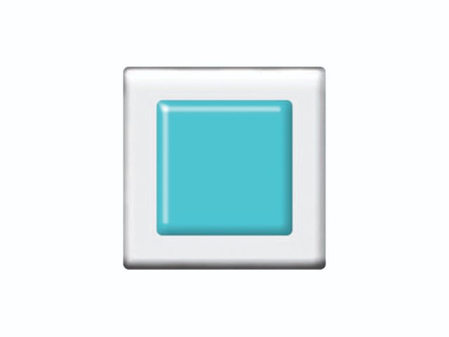 DFTN016 6cm Turquoise on Clear Square